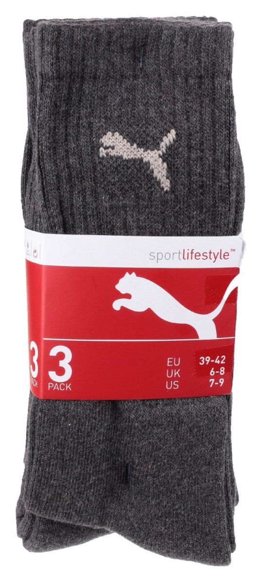 Puma Sport 3 Pack Socks - Size 9-11 - Shoe Store Direct