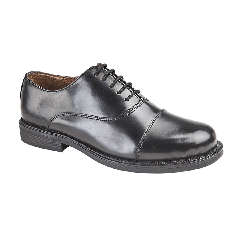 Scimitar M620A Black Leather Capped Oxford Cadet Shoes - Shoe Store Direct