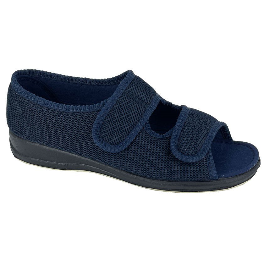 Sleepers LS170C Womens Touch Fastening X Wide Slipper - Shoe Store Direct
