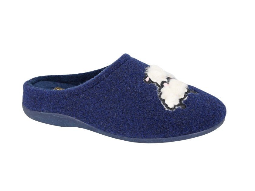 Sleepers LS171C Ladies Memory Foam Sheep Mule Slipper - Shoe Store Direct