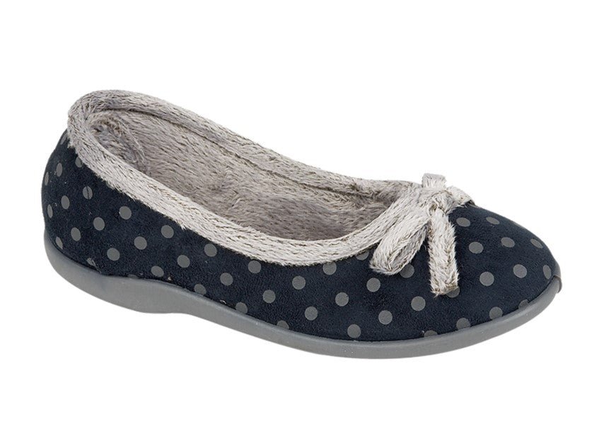 Sleepers LS325C Womens Polka Dot Bow Slipper - Shoe Store Direct