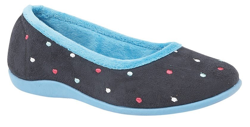 Sleepers LS343C Womens Dotted Ballerina Slipper - Shoe Store Direct