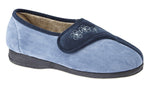 Sleepers LS352C Womens Touch Fastening Embroidered Slipper - Shoe Store Direct