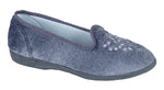 Sleepers LS777C Womens Plain Embroidered Slipper - Shoe Store Direct